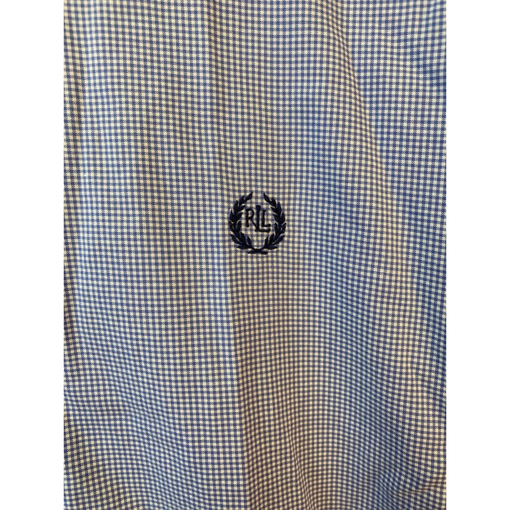 Lauren Ralph Lauren Mens Blue Gingham Slim Fit Non Iron Dress Shirt 16.5 34/35 - Picture 2 of 6